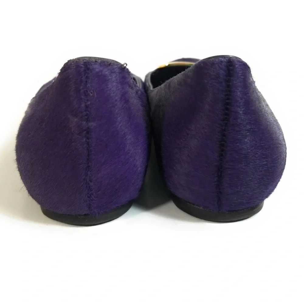 Tory Burch Jess Women Purple Calf Hair Loafers 8 M